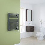 Milano Brook Electric – Anthracite Flat Heated Towel Rail 800mm x 600mm