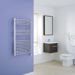Milano Ribble Electric – Curved Chrome Heated Towel Rail 1000mm x 600mm