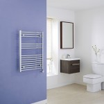 Milano Ribble Electric – Curved Chrome Heated Towel Rail 800mm x 600mm