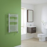 Milano Calder Electric – Curved White Heated Towel Rail 800mm x 500mm