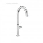 Crosswater Cucina Tube Round Tall Side Lever Kitchen Mixer Swivel Spout Brushed Steel