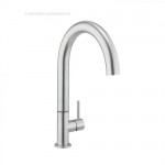 Crosswater Cucina Tube Round Side Lever Kitchen Mixer Swivel Spout Brushed Steel