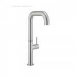 Crosswater Cucina Tube Tall Side Lever Kitchen Mixer Swivel Spout Brushed Steel