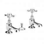 Old London Edwardian 3TH Basin Taps with Pop Up Waste