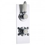 Milano Vico Twin Diverter Thermostatic Shower Valve – 2 Outlets Slim Plate