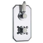 Milano Vico Twin Thermostatic Shower Valve – 1 Outlet Traditional Plate