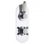 Milano Vico Twin Thermostatic Shower Valve – 1 Outlet Racetrack Plate