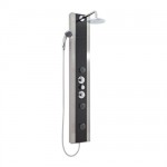 Milano Stainless Steel Thermostatic Black Shower Panel