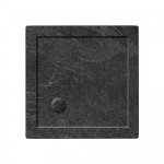 Simpsons 760mm Square Acrylic Shower Tray Grey Slate 35mm