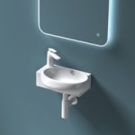 Cloakroom Mini Ceramic Oval Bathroom Basin 420 x 280mm  LH Tap| HY3052R