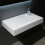 Counter Top & Wall Hung Rectangular Stone Resin Basin Concealed Waste Design 800 x 460mm | Colossum 17