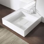Wall Hung & Counter Top Square Stone Resin Basin Concealed Waste Design | Colossum 21R