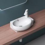 Cloakroom Small Oval Ceramic Bathroom Basin 420 x 280mm RH Tap| HY3052L