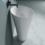 Stone Resin Pedestal Basin – Round Freestanding Bathroom Sink | Colossum 33