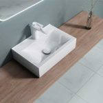 Square Ceramic Cloakroom Counter Top Bathroom Basin 455 x 310mm | Brussel 118C