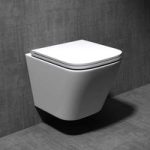 Rimless Wall Hung Square Toilet WC Pan With Soft Close Seat – Aachen 112