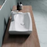 Rectangular Ceramic Countertop Wall Hung Wash Basin Shallow Fill 485 x 320mm | Brussel 152B