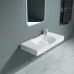 Wall Hung & Counter Top Rectangular Stone Resin Basin Concealed Waste 1000 x 480mm | Colossum 15R