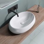 Counter Top Oval Ceramic Bathroom Basin Shallow Fill 590 x 400mm | Brussel 323