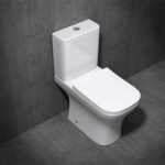 Close Coupled Bathroom Ceramic Toilet Pan & Cistern with Soft Close Seat | Aachen 215A