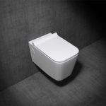 Wall Hung Gloss Ceramic Toilet with Thin Soft Close & Quick Release Toilet Seat | Aachen 107