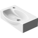 Mini Cloakroom Wall Hung Or Countertop Compact Ceramic Bathroom Sink 400 x 280mm LH Tap| Brussel 3084