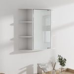 Mirror Medicine Cabinet with 6 Open Shelves W59 x H58cm