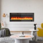 60 Inch Recessed/Wall Mounted Electric Fireplace with Remote