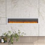 60 Inch Wall Mounted/Freestanding Electric Fireplace with 9 Flame Colours and Remote Control
