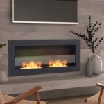 35 Inch Wall Mounted Stainless Steel Ethanol Fireplace