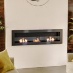 Recessed Wall Mounted Heater Bio Ethanol Fireplace with 3 Stove Flame