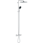 GROHE QuickFix Chrome Vitalio Comfort 250 Shower System with Bath Thermostat for Wall Mounting