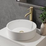 Matt White Round Countertop Basin 388mm – Alaska