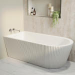 Freestanding Single Ended Left Hand Fluted Corner Bath 1650 x 800mm – Amaro