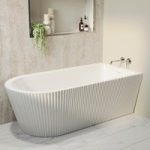 Freestanding Single Ended Right Hand Fluted Corner Bath 1650 x 800mm – Amaro