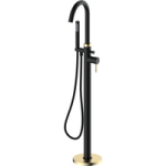 Black & Brass Freestanding Bath Shower Mixer Tap – Arissa