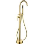 Brushed Brass Freestanding Bath Shower Mixer Tap – Arissa