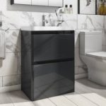 600mm Dark Grey Freestanding Vanity Unit with Basin – Pendle