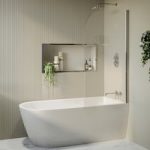 Freestanding Shower Bath Single Ended Right Hand Corner with Chrome Bath Screen 1650 x 800mm – Amaro