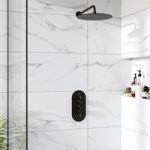 Arissa Matt Black Dual Control Concealed Valve – 1 Outlet & Arissa Matt Black Shower Head & Wall Arm