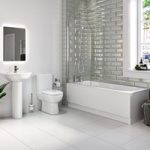 Single Ended 1700mm Shower Bath with Toilet Basin Panels and Bath Screen – Alton