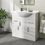 850mm White Freestanding Vanity Unit with Basin – Classic