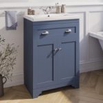 600mm Blue Freestanding Vanity Unit with Basin – Baxenden