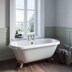 Freestanding Double Ended Roll Top Bath with Brushed Brass Feet 1515 x 740mm – Park Royal