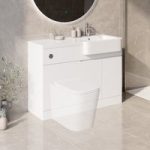 1100mm White Right Hand Toilet and Sink Unit with Chrome Fittings – Unit & Basin Only – Bali