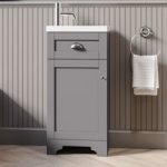 400mm Grey Cloakroom Vanity Unit with Basin – Baxenden