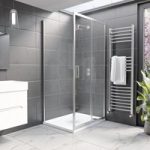 Chrome 8mm Glass Rectangular Sliding Shower Enclosure with Shower Tray 1000x700mm – Pavo