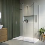 1400x800mm Chrome Walk In Shower Screen Enclosure with 300mm Hinged Flipper Panel and Shower Tray – Corvus