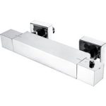 Chrome 1 Outlet Exposed Thermostatic Shower Bar Valve – Cube