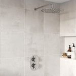 Chrome Single Outlet Wall Mounted Thermostatic Mixer Shower Set With 300mm Shower Head – Flow